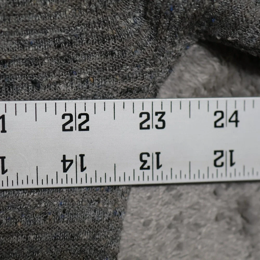Billy Reid Sweater Men Large Gray Birdseye Knit Kangaroo Pocket Wool Silk Camel